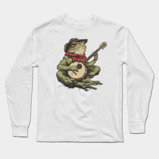 frog playing banjo Long Sleeve T-Shirt
